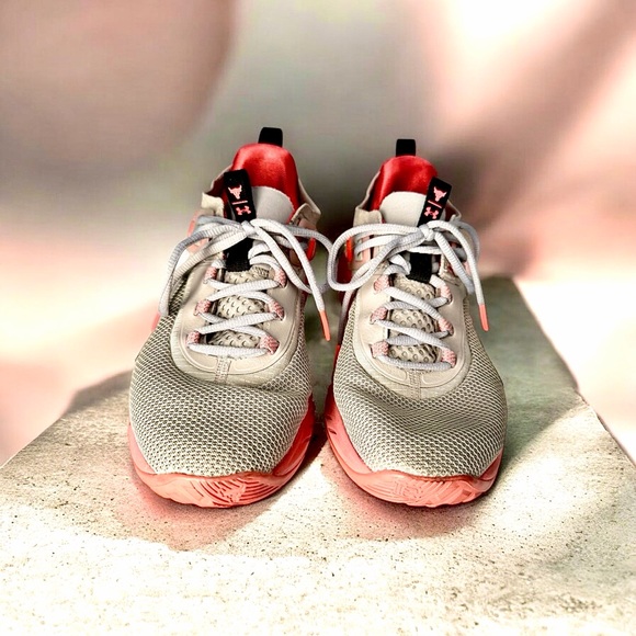 Under Armour Project Rock Beige and Pink Trainers - Picture 2 of 8